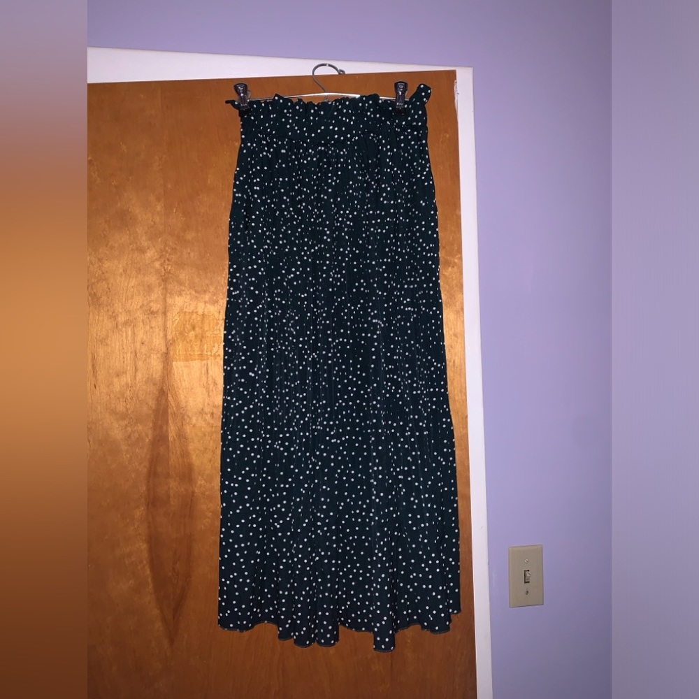 Green Polka Dot Long Skirt